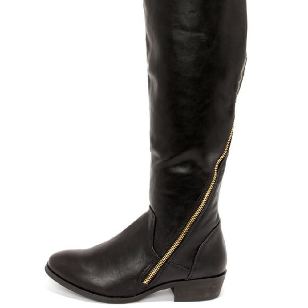 Over the knee black boots